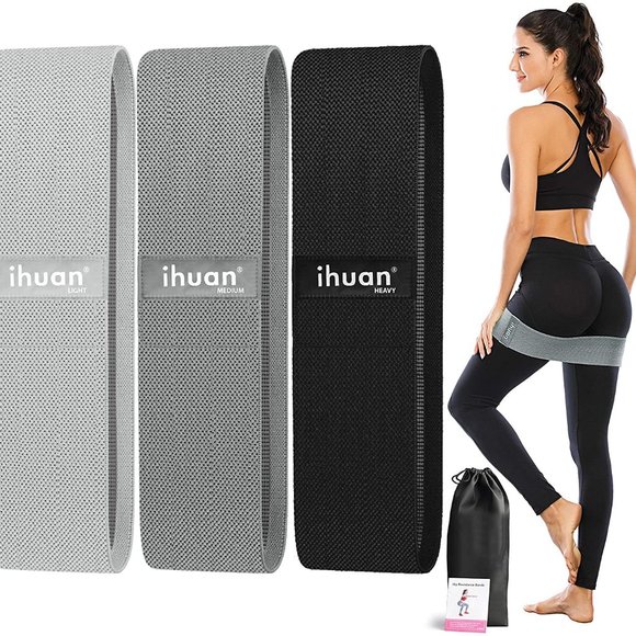 ihuan Resistance Bands for Legs and Butt, 3 Levels Exercise Band - Picture 1 of 6